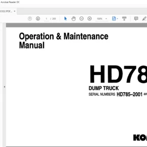 Komatsu HD785-3 Dump Truck Operation & Maintenance Manual SN 2001 and up - PDF DOWNLOAD