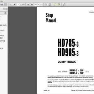 Komatsu HD785-3 HD985-3 Dump Truck Shop Manual SEBM05610311 - PDF  DOWNLOAD
