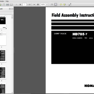 Komatsu HD785-7 Dump Truck Field Assembly Instruction Manual 7001 and up - PDF DOWNLOAD