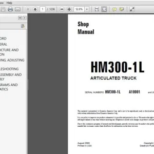 Komatsu HM300-1L Articulated Truck Shop Manual CEBM015200 - PDF DOWNLOAD