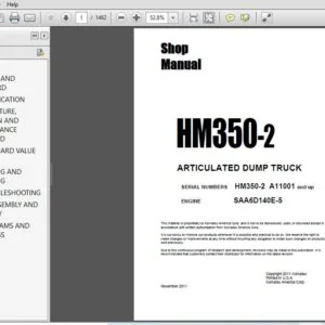 Komatsu HM350-2 Articulated Dump Truck Shop Manual CEBM007801 - PDF DOWNLOAD