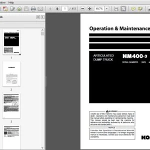 Komatsu HM400-3 Articulated Dump Truck Operation & Maintenance Manual SN 3375 and up - PDF DOWNLOAD