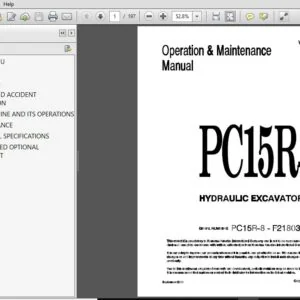 Komatsu Hydraulic Excavator PC15R-8 Operation & Maintenance Manual SN F21803 and up - PDF DOWNLOAD