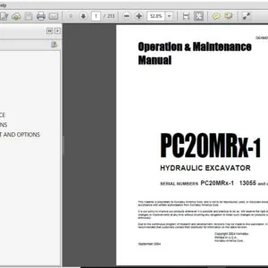 Komatsu Hydraulic Excavator PC20MRX-1 Operator & Maintenance Manual SN 13055 and up - PDF DOWNLOAD