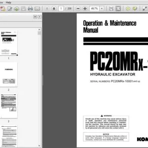 Komatsu Hydraulic Excavator PC20MRx-1 Operator & Maintenance Manual SN 10001 and up  - PDF DOWNLOAD