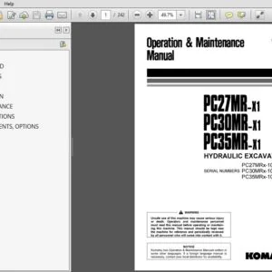 Komatsu Hydraulic Excavator PC27MR-x1, PC30MR-x1, PC35MR-x1 Operator & Maintenance Manual SN 10001, 10001, 1001 and up - PDF DOWNLOAD