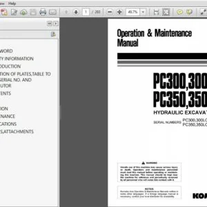 Komatsu Hydraulic Excavator PC300,300LC-6 PC350,350LC-6 Operator & Maintenance Manual - PDF DOWNLOAD