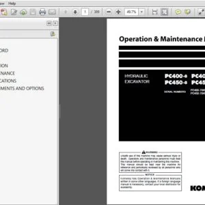 Komatsu Hydraulic Excavator PC400-8 PC450LC-8 Operation & Maintenance Manual SN 70456 and up - PDF DOWNLOAD