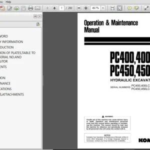 Komatsu Hydraulic Excavator PC400,400LC-6 PC450,450LC-6 Operator & Maintenance Manual SN 32250 12144 - PDF DOWNLOAD