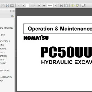 Komatsu Hydraulic Excavator PC50UU-1 Operator & Maintenance Manual SN 1001 and up - PDF DOWNLOAD