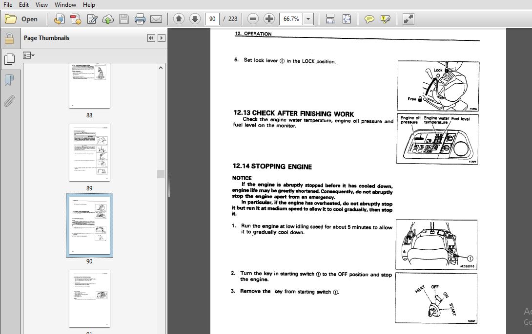 Komatsu Hydraulic Excavator PC50UU-2 Operator & Maintenance Manual SN ...