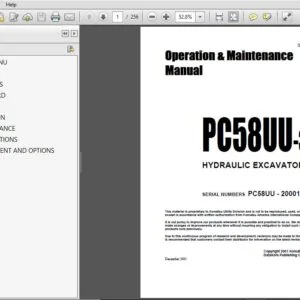 Komatsu Hydraulic Excavator PC58UU-3 Operator & Maintenance Manual SN 20001 and up - PDF DOWNLOAD
