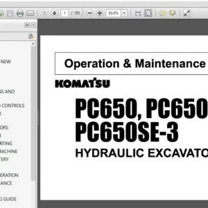 Komatsu Hydraulic Excavator PC650 PC650LC-3 PC650SE-3 Operation & Maintenance Manual SN 10661 and up - PDF DOWNLOAD