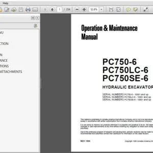 Komatsu Hydraulic Excavator PC750-6 PC750LC-6 PC750SE-6 Operator  Manual SN 10001 and up - DOWNLOAD