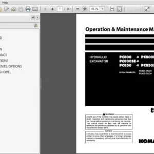 Komatsu Hydraulic Excavator PC800-8 PC800LC-8 PC800SE-8 PC850-8 PC850SE-8 Operation & Maintenance Manual SN 55224 and up - PDF DOWNLOAD