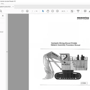 Komatsu Hydraulic Mining Shovel PC4000 General Assembly Procedure Manual - PDF DOWNLOAD