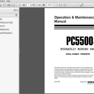 Komatsu Hydraulic Mining Shovel PC5500-6  Operation & Maintenance Manual SN 15028-29-30 - DOWNLOAD