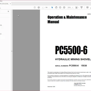 Komatsu Hydraulic Mining Shovel PC5500-6 Operation & Maintenance Manual SN 15038 - PDF DOWNLOAD