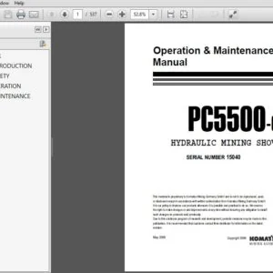 Komatsu Hydraulic Mining Shovel PC5500-6 Operation & Maintenance Manual SN 15040 - PDF DOWNLOAD