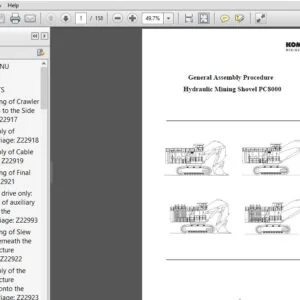 Komatsu Hydraulic Mining Shovel Pc8000 General Assembly Procedure Manual - PDF DOWNLOAD