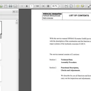 Komatsu Hydraulic Mining Shovels Parts & Service Manual - PDF DOWNLOAD