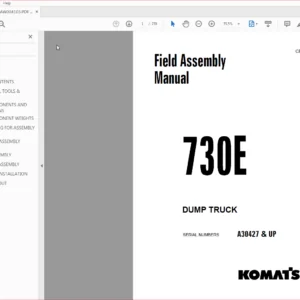 Komatsu Mining Rigid Dump Trucks 730E Field Assembly Manual SN A30427 & UP - PDF DOWNLOAD