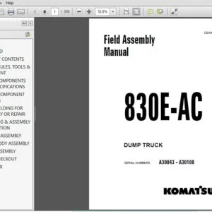 Komatsu Dump Trucks 830E-AC Field Assembly Manual CEAW004503 - PDF DOWNLOAD