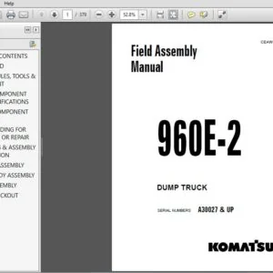 Komatsu Mining Rigid Dump Trucks 960E-2 Field Assembly Manual CEAW007302 - PDF DOWNLOAD