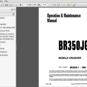 Komatsu Mobile Crusher BR350JG-1 Operator & Maintenance Manual SN 1005 and up - PDF DOWNLOAD