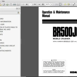 Komatsu Mobile Crusher BR500JG-1 Operator & Maintenance Manual SN 1201 and up - PDF DOWNLOAD