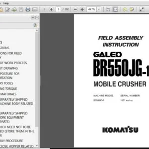 Komatsu Mobile Crusher GALEO BR550JG-1 Field Assembly Instruction Manual SN 1001 and up - PDF DOWNLOAD