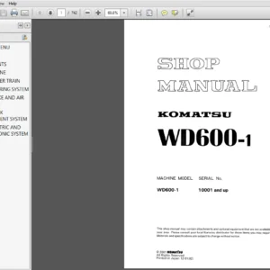 Komatsu Model WD600-1 Service Repair Manual - PDF Download