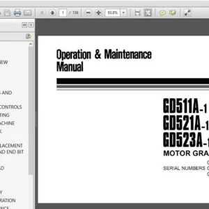 Komatsu Motor Grader GD511A-1 GD521A-1 GD523A-1 Operation & Maintenance Manual - PDF DOWNLOAD