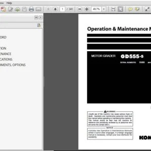 Komatsu Motor Grader GD555-5 Operation & Maintenance Manual SN 55008 and up - PDF DOWNLOAD
