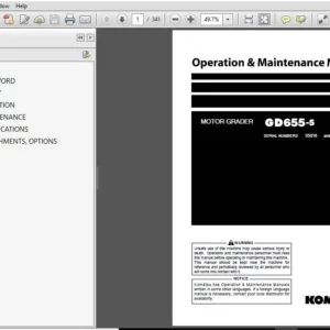 Komatsu Motor Grader GD655-5 Operation & Maintenance Manual SN 55016 and up - PDF DOWNLOAD