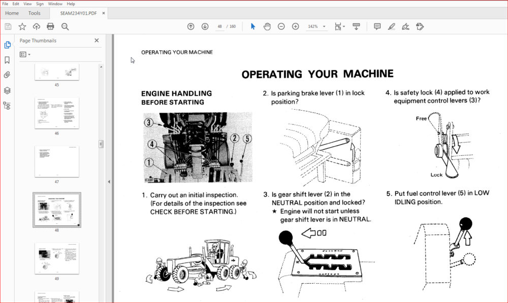 Komatsu Motor Grader GD705A-3 Operator & Maintenance Manual SN 30002