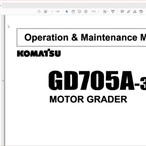 Komatsu Motor Grader GD705A-3 Operator & Maintenance Manual SN 30002 and up - PDF DOWNLOAD