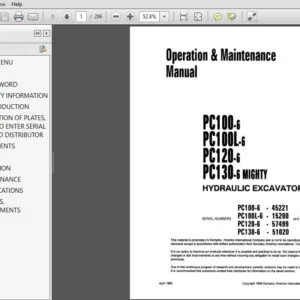 Komatsu PC100-6 PC100L-6 PC120-6 PC130-6 Mighty Hydraulic Excavator Operation & Maintenance Manual SEAM002207 - PDF DOWNLOAD