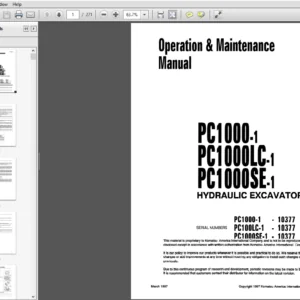 Komatsu PC1000-1 PC1000LC-1 PC1000SE-1 Hydraulic Excavators Operation & Maintenance Manual 10377 & up - PDF DOWNLOAD