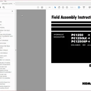 Komatsu Hydraulic Excavator PC1250-8 PC1250LC-8 PC1250SP-8 Field Assembly Instruction Manual SN 30001 and up - DOWNLOAD