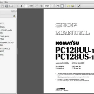 Komatsu PC128UU-1 PC128US-1 Service Repair Manual - PDF DOWNLOAD