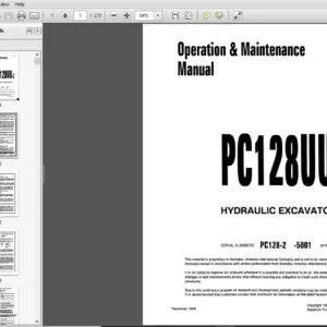 Komatsu PC128UU-2 Hydraulic Excavator Operation & Maintenance Manual 5001 and up - PDF DOWNLOAD