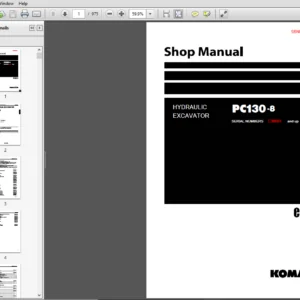 Komatsu PC130-8 Hydraulic Excavator Shop Manual C30001 and up - PDF DOWNLOAD