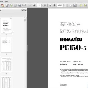 Komatsu PC150-5  Hydraulic Excavator Shop Manual SN 6001 and up - PDF DOWNLOAD