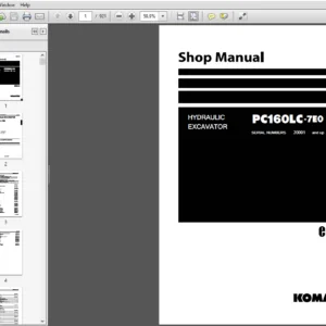 Komatsu PC160LC-7E0 Hydraulic Excavator Shop Manual 20001 and up - PDF DOWNLOAD