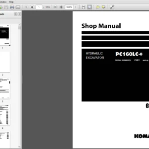 Komatsu PC160LC-8 Hydraulic Excavator Shop Manual 25001 and up - PDF DOWNLOAD