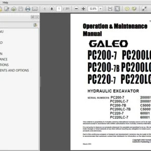 Komatsu PC200-7 PC200LC-7 PC200-7B PC200LC-7B PC220-7 PC220LC-7 Hydraulic Excavator Operation Manual - PDF DOWNLOAD