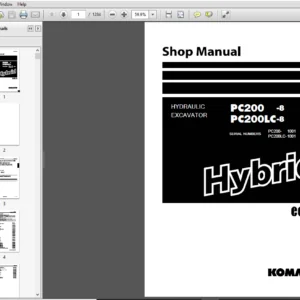 Komatsu PC200-8 PC200LC-8 Hydraulic Excavator Shop Manual 1001 and up - PDF DOWNLOAD