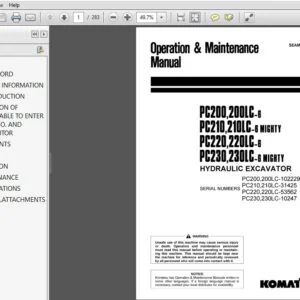 Komatsu PC200-PC230LC-6 Mighty SEAM002410T Operation & Maintenance Manual - PDF DOWNLOAD