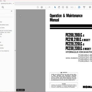 Komatsu PC200,200LC-6 PC210,210LC-6Mighty PC220,220LC-6 PC230,230LC-6Mighty Excavator operator Manual - DOWNLOAD